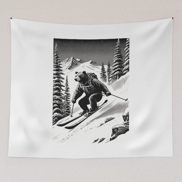 Item preview, Smart bear tries snow skiing. designed and sold by Whose-sweat.