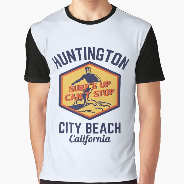Item preview, Retro Huntington City Beach California, Navy Text- Retro Beach / Retro Surf designed and sold by TimelessLocales.