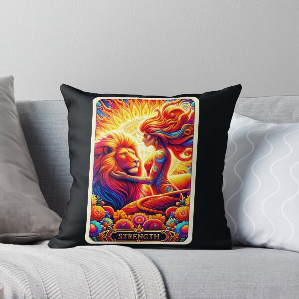 Item preview, Strength Tarot Card Tapestry Vibrant Wall Art Inspired by Tarot Bold Mythological Decor for Home Meditation and Spiritual Spaces designed and sold by AnalajiaDesigns.