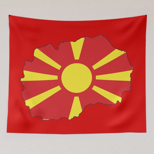 Item preview, North Macedonia Map With Macedonian Flag designed and sold by Havocgirl.
