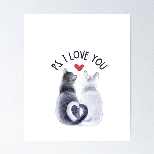 Item preview, PS. I Love You Cats  - Cute Cats Valentine designed and sold by patternjp.