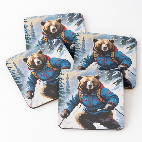 Item preview, Smart bear tries snow skiing. designed and sold by Whose-sweat.