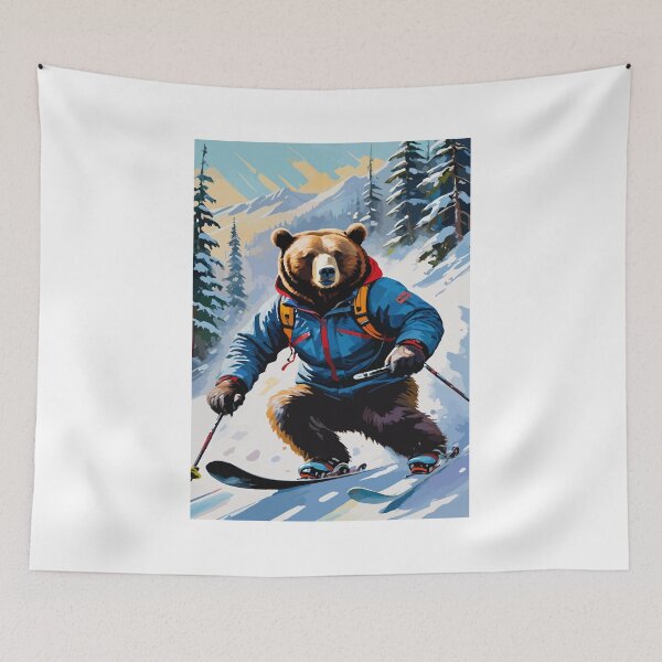 Item preview, Smart bear tries snow skiing. designed and sold by Whose-sweat.