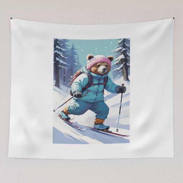 Item preview, Smart bear tries snow skiing. designed and sold by Whose-sweat.
