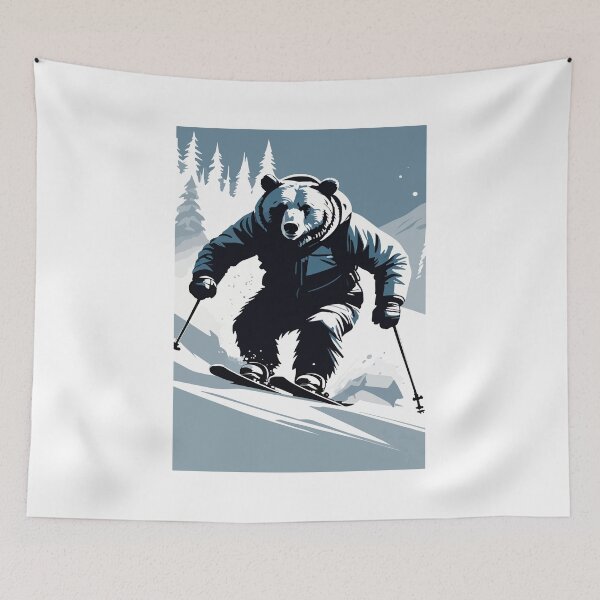 Item preview, Smart bear tries snow skiing. designed and sold by Whose-sweat.