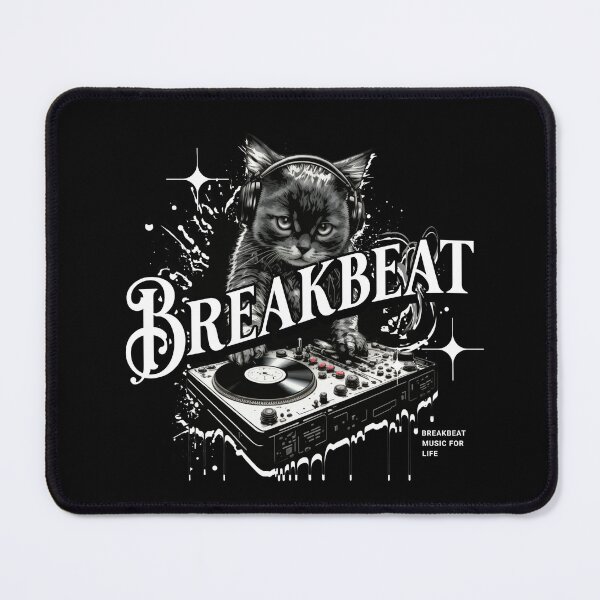 Item preview, BREAKBEAT - Feline The Breaks (White) designed and sold by Discothreadz.