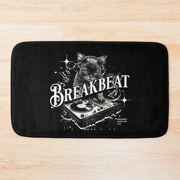 Item preview, BREAKBEAT  - Feline The Breaks (White)  designed and sold by Discothreadz.