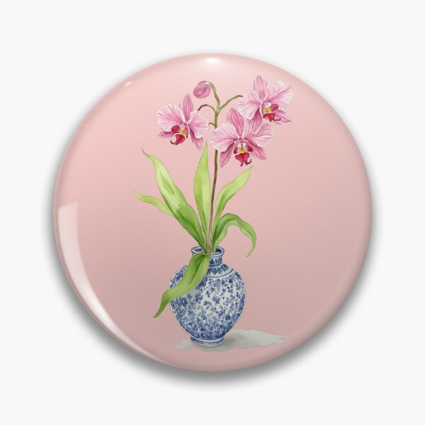 Artikelvorschau, Rosa Orchidee Aquarell Blumendruck entworfen und verkauft von Magnolia Valley Art.