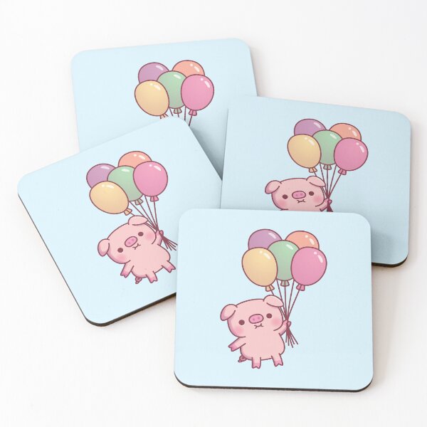 Item preview, Cute Pig Flying With Balloons designed and sold by rustydoodle.