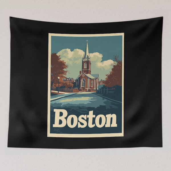 Item preview, Vintage Boston Travel Poster designed and sold by Boddicca.