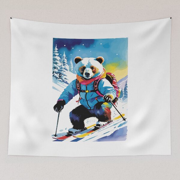 Item preview, Smart bear tries snow skiing. designed and sold by Whose-sweat.