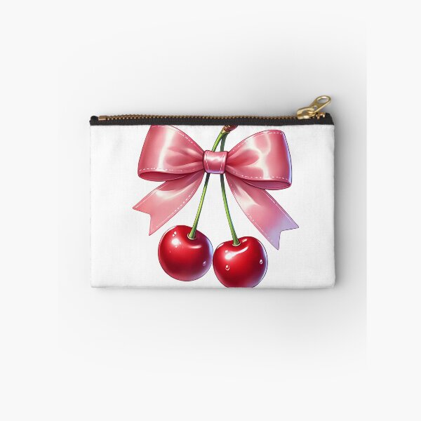 Item preview, A0632 Cute Cherries with Pink Bow - Adorable Decorative Accent, Perfect Gift, Whimsical Home Décor, and Collectible Keepsake designed and sold by angieart68.