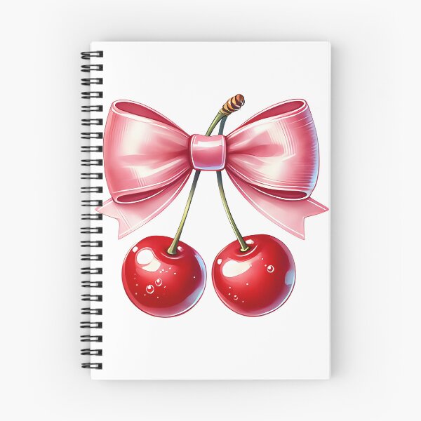 Item preview, A0632 Cute Cherries with Pink Bow - Adorable Decorative Accent, Perfect Gift, Whimsical Home Décor, and Collectible Keepsake designed and sold by angieart68.