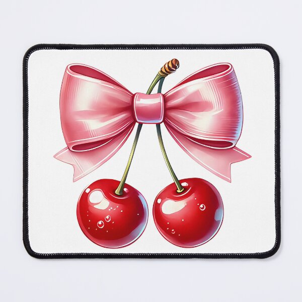 Item preview, A0632 Cute Cherries with Pink Bow - Adorable Decorative Accent, Perfect Gift, Whimsical Home Décor, and Collectible Keepsake designed and sold by angieart68.