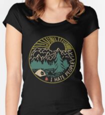 I hate people camping hiking Women's Fitted Scoop T-Shirt