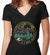 I hate people camping hiking Women's Fitted V-Neck T-Shirt