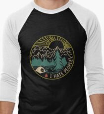 I hate people camping hiking Men's Baseball ¾ T-Shirt