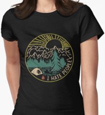 I hate people camping hiking Women's Fitted T-Shirt