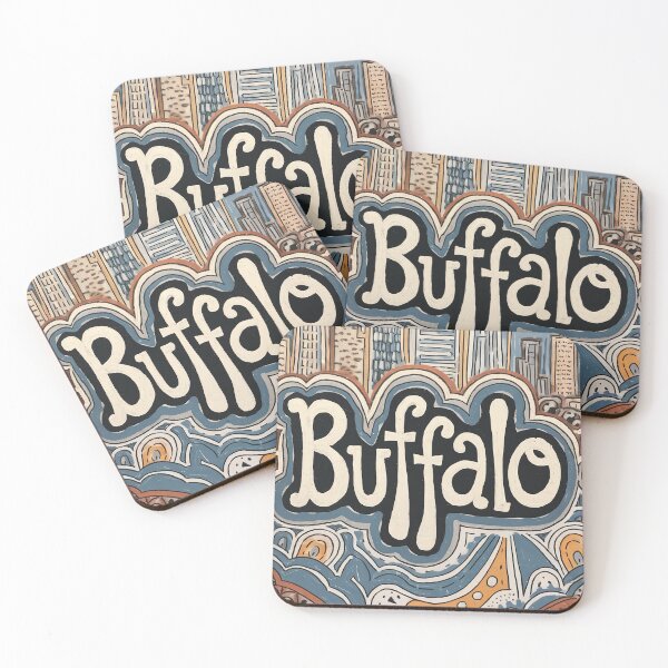 Item preview, Buffalo City Vintage Whimsical Retro Typography Art designed and sold by Witty Shirts.