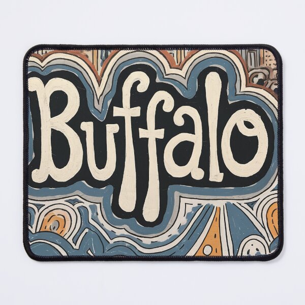 Item preview, Buffalo City Vintage Whimsical Retro Typography Art designed and sold by Witty Shirts.