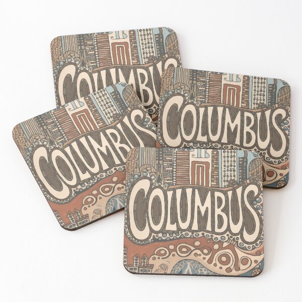 Item preview, Arte tipográfico retro, caprichoso y vintage de la ciudad de Columbus designed and sold by Witty Shirts.