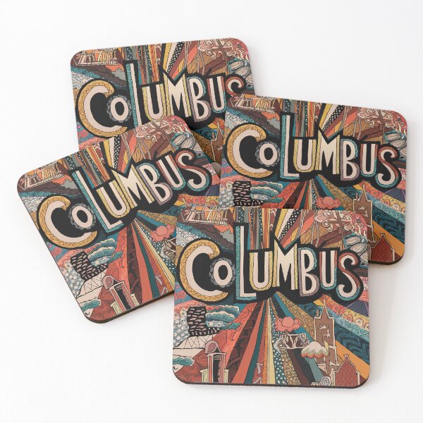 Item preview, Arte tipográfico retro, caprichoso y vintage de la ciudad de Columbus designed and sold by Witty Shirts.