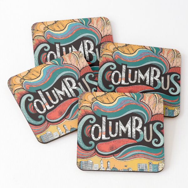 Item preview, Arte tipográfico retro, caprichoso y vintage de la ciudad de Columbus designed and sold by Witty Shirts.