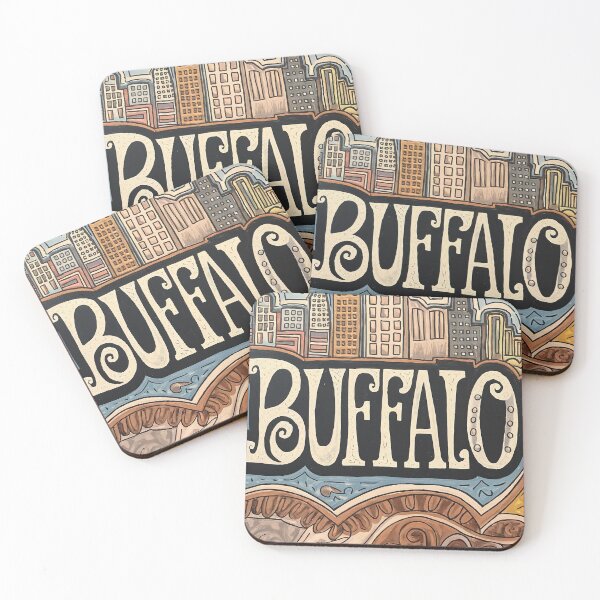 Item preview, Buffalo City Vintage Whimsical Retro Typography Art designed and sold by Witty Shirts.