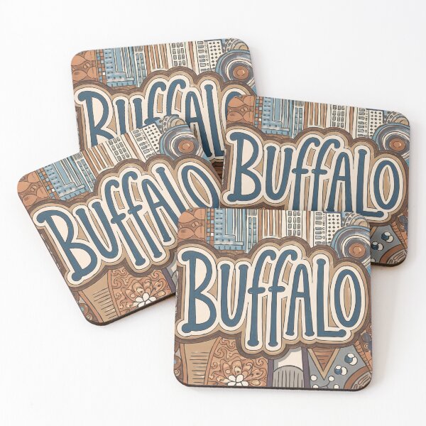 Item preview, Buffalo City Vintage Whimsical Retro Typography Art designed and sold by Witty Shirts.