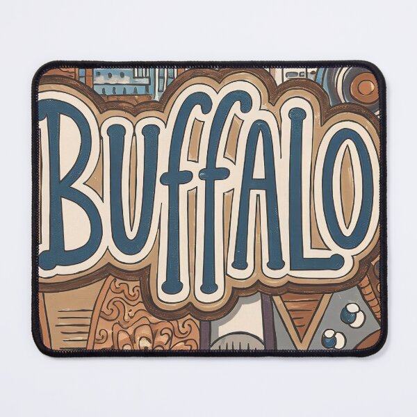 Item preview, Buffalo City Vintage Whimsical Retro Typography Art designed and sold by Witty Shirts.