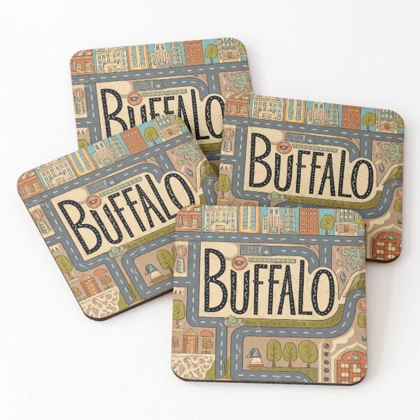 Item preview, Buffalo City Vintage Whimsical Retro Typography Art designed and sold by Witty Shirts.