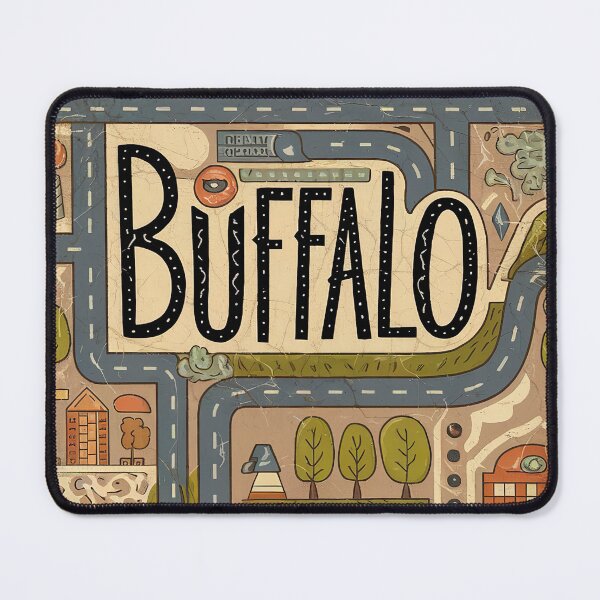 Item preview, Buffalo City Vintage Whimsical Retro Typography Art designed and sold by Witty Shirts.