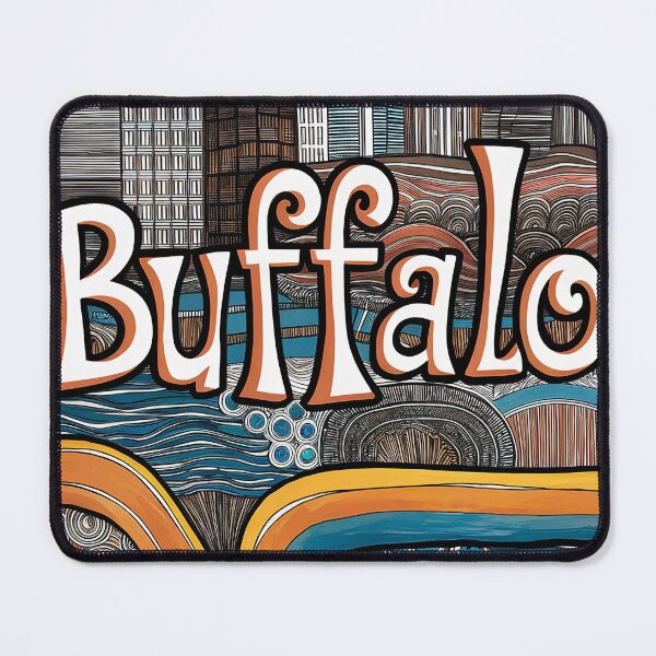Item preview, Buffalo City Vintage Whimsical Retro Typography Art designed and sold by Witty Shirts.