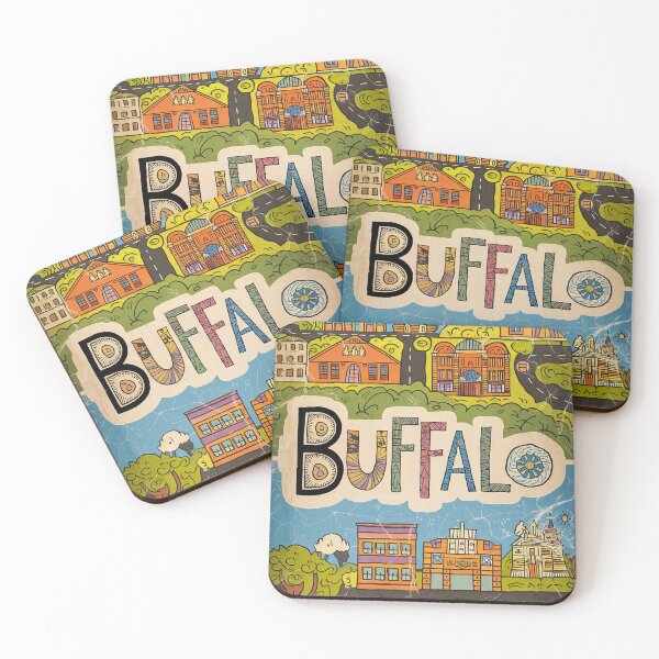 Item preview, Buffalo City Vintage Whimsical Retro Typography Art designed and sold by Witty Shirts.