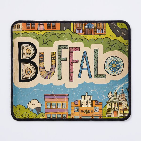 Item preview, Buffalo City Vintage Whimsical Retro Typography Art designed and sold by Witty Shirts.
