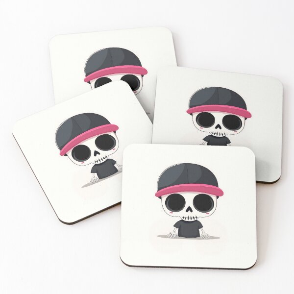 Item preview, Cute Skull Cartoon in Pink Cap Vector Art designed and sold by GoldenTealArts.