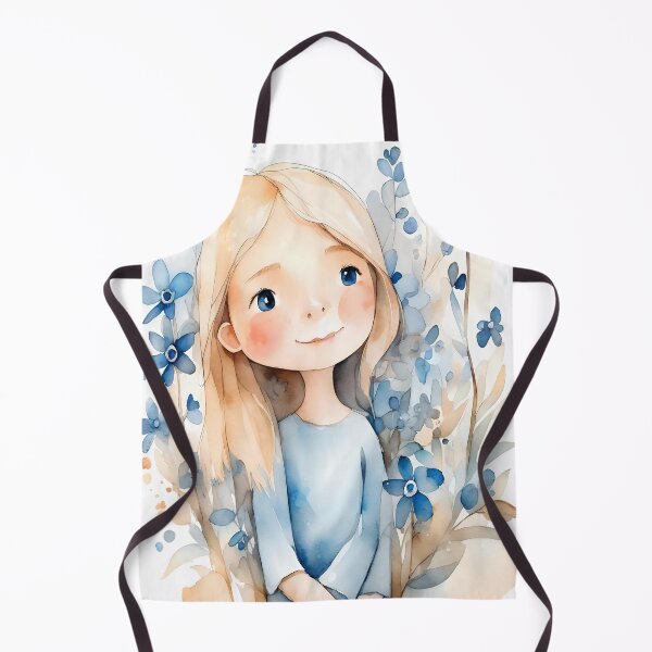 Item preview, Cute blond girl wiith blue flowers designed and sold by DWeyers.