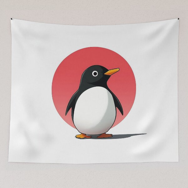 Item preview, Cute Penguin Minimalist Logo Design designed and sold by GoldenTealArts.