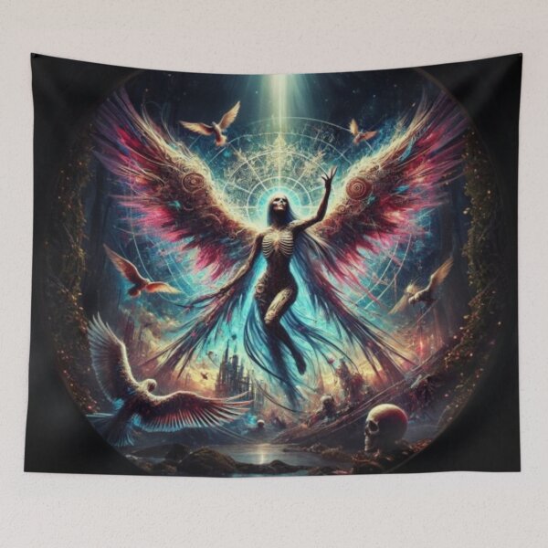 Item preview, AI generated angel, dystopian fantsay designed and sold by AI-this-is-AI.