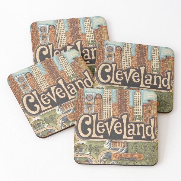 Item preview, Cleveland City Vintage Whimsical Retro Typography Art designed and sold by Witty Shirts.