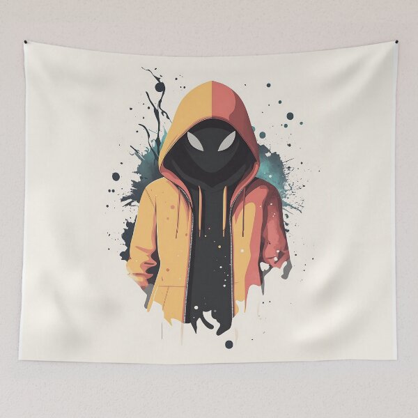 Item preview, Hooded Masked Character Minimalist Vector Illustration designed and sold by GoldenTealArts.