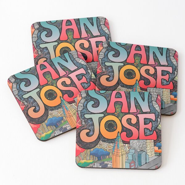 Item preview, San Jose City Vintage Whimsical Retro Typography Art designed and sold by Witty Shirts.