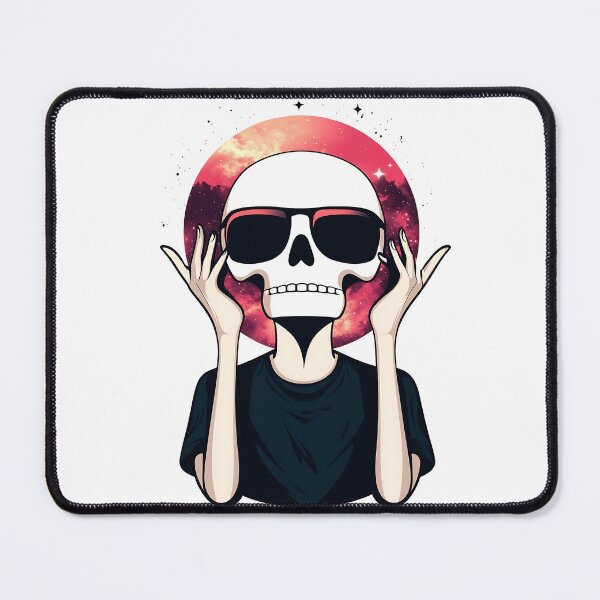 Item preview, Sunset Skull Logo With Sunglasses Illustration designed and sold by GoldenTealArts.