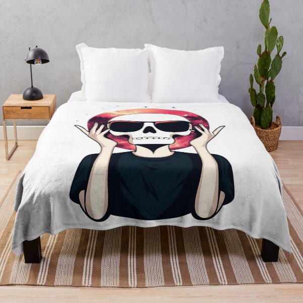 Item preview, Sunset Skull Logo With Sunglasses Illustration designed and sold by GoldenTealArts.