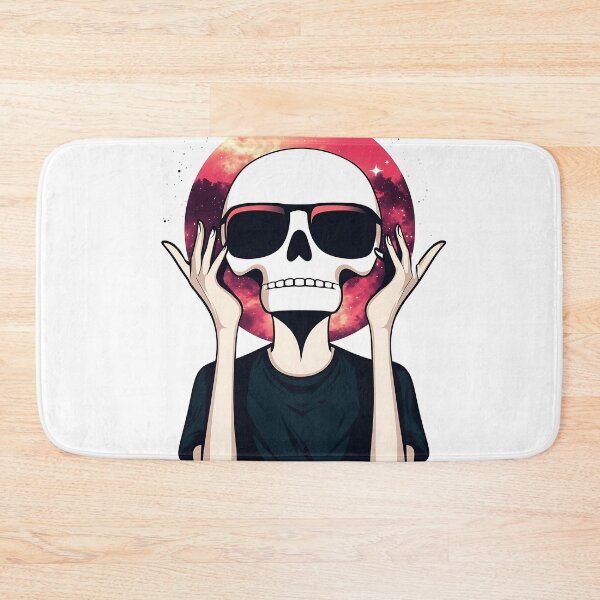 Item preview, Sunset Skull Logo With Sunglasses Illustration designed and sold by GoldenTealArts.