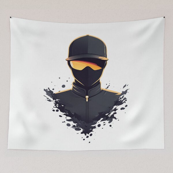 Item preview, Cyberpunk Balaclava Character With Paint Splash Style designed and sold by GoldenTealArts.