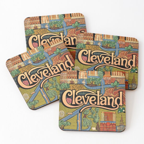 Item preview, Cleveland City Vintage Whimsical Retro Typography Art designed and sold by Witty Shirts.