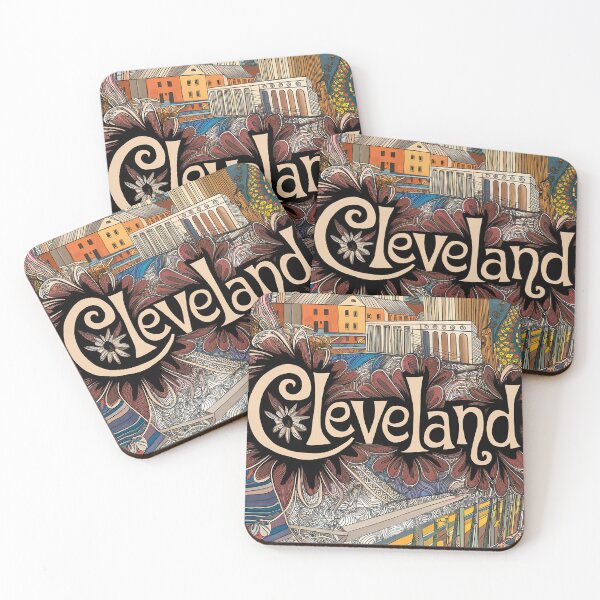Item preview, Cleveland City Vintage Whimsical Retro Typography Art designed and sold by Witty Shirts.