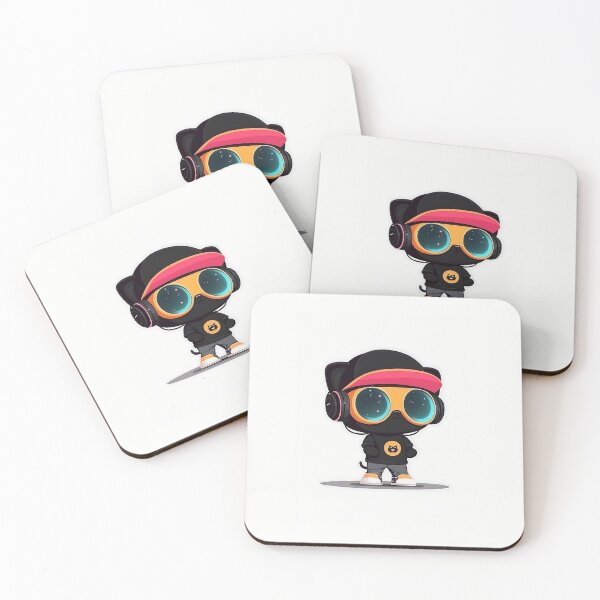 Item preview, Hip Hop Cat Cartoon Character Vector Illustration designed and sold by GoldenTealArts.