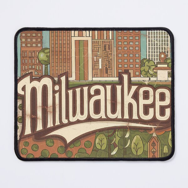 Item preview, Milwaukee City Vintage Whimsical Retro Typography Art designed and sold by Witty Shirts.